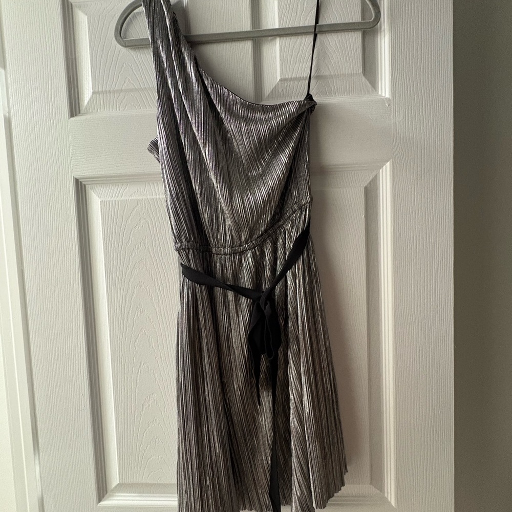 Express Metallic One-Shoulder Dress